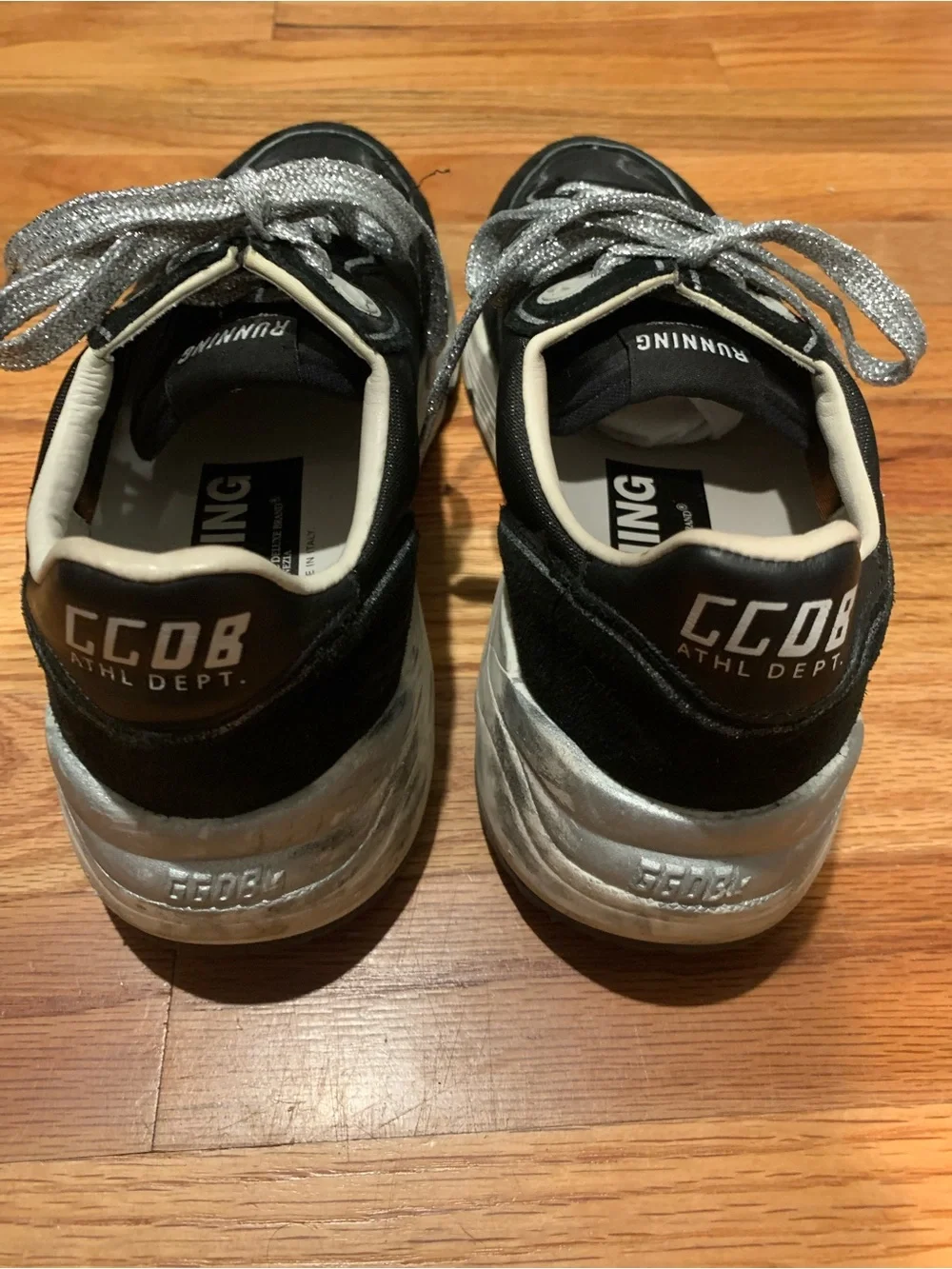 Golden Goose Black Sneakers with Silver Laces